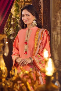 UAE -3PC Lawn Embroidered Unstitched Suit with Printed Jacquard Dupatta FE-32044