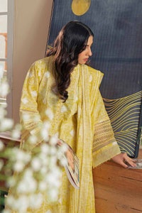 UAE -3PC Lawn Foam Printed Lawn Unstitched Suit with Crochet Lace CL-32408