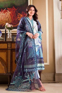 UAE -3PC Unstitched Embroidered Lawn Suit With Embroidered Organza Dupatta OG-32001