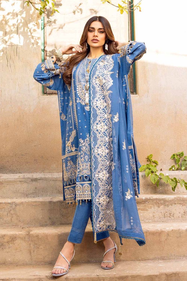 UAE -3PC Sequins And Zari Embroidered Unstitched Suit PM-22018
