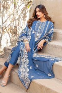 UAE -3PC Sequins And Zari Embroidered Unstitched Suit PM-22018