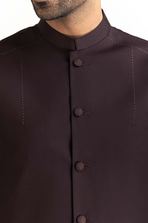 UAE -Chocolate Brown Basic Waist Coat WC-PD22-031
