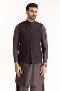 UAE -Chocolate Brown Basic Waist Coat WC-PD22-031