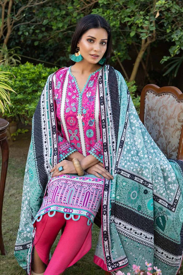 UAE -3PC Lawn Unstitched Digital Printed Suit CL-32247