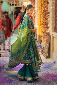 UAE -3PC Gold Printed Lawn Unstitched Suit CL-42004 B