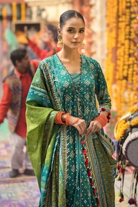 UAE -3PC Gold Printed Lawn Unstitched Suit CL-42004 B