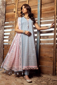 UAE -3PC Lacquer Printed Lawn Unstitched Suit CL-42008 A