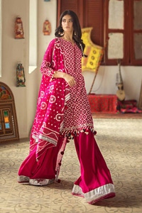 UAE -3PC Lacquer Printed Lawn Unstitched Suit CL-42008 B