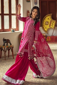 UAE -3PC Lacquer Printed Lawn Unstitched Suit CL-42008 B