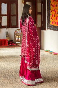 UAE -3PC Lacquer Printed Lawn Unstitched Suit CL-42008 B