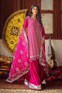 UAE -3PC Lacquer Printed Lawn Unstitched Suit CL-42008 B