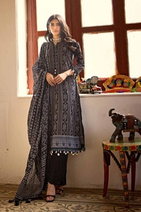 UAE -3PC Printed Lawn Unstitched Suit CL-42009 B