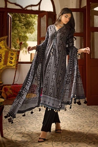 UAE -3PC Printed Lawn Unstitched Suit CL-42009 B
