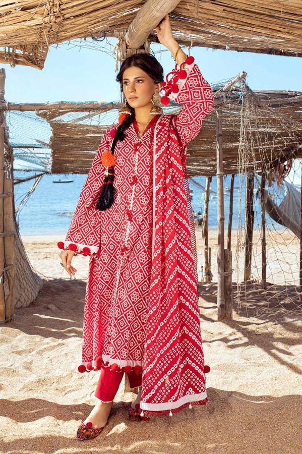 UAE -3PC Lacquer Printed Lawn Unstitched Suit CL-42010 A