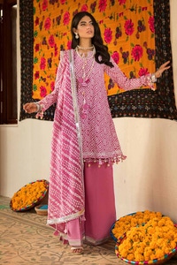 UAE -3PC Lacquer Printed Lawn Unstitched Suit CL-42010 B