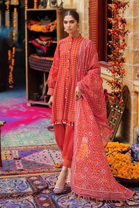UAE -3PC Printed Lawn Unstitched Suit CL-42017 B