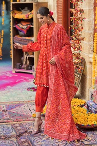 UAE -3PC Printed Lawn Unstitched Suit CL-42017 B