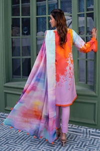 UAE -3PC Printed Lawn Unstitched Suit CL-42022 B