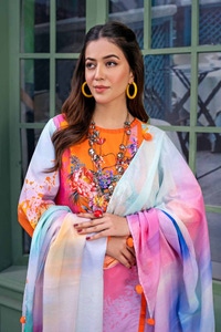 UAE -3PC Printed Lawn Unstitched Suit CL-42022 B