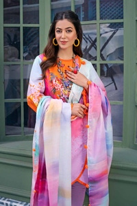 UAE -3PC Printed Lawn Unstitched Suit CL-42022 B