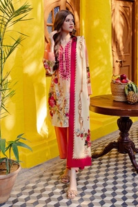 UAE -3PC Printed Lawn Unstitched Suit CL-42026 A