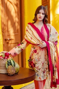 UAE -3PC Printed Lawn Unstitched Suit CL-42026 A