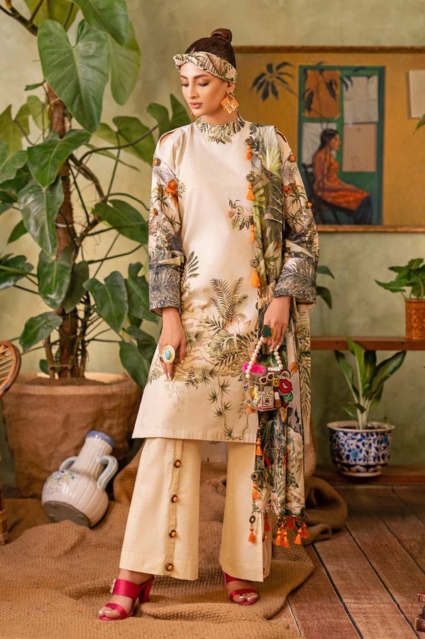 UAE -3PC Printed Lawn Unstitched Suit CL-42030