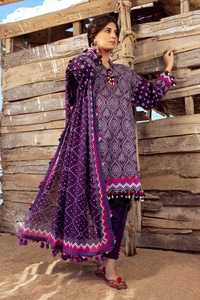 UAE -3PC Printed Lawn Unstitched Suit CL-42033 A