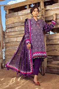 UAE -3PC Printed Lawn Unstitched Suit CL-42033 A
