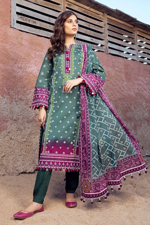 UAE -3PC Printed Lawn Unstitched Suit CL-42034 A