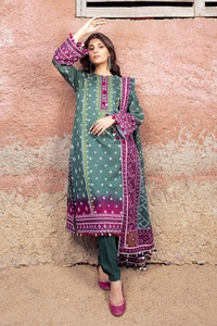 UAE -3PC Printed Lawn Unstitched Suit CL-42034 A
