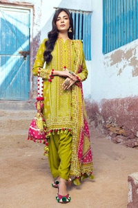 UAE -3PC Printed Lawn Unstitched Suit CL-42036 A