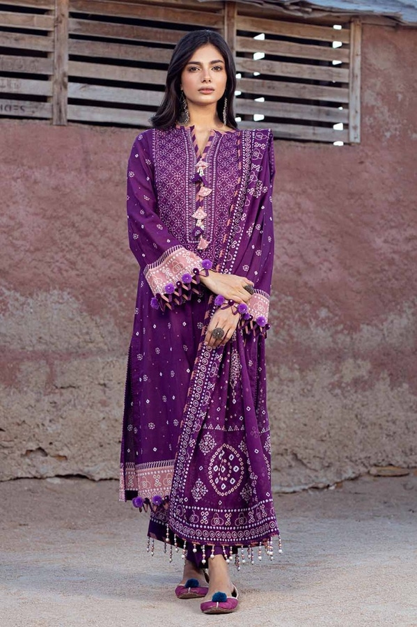 UAE -3PC Printed Lawn Unstitched Suit CL-42037 A