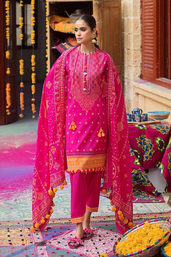 UAE -3PC Printed Lawn Unstitched Suit CL-42037 B
