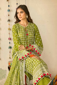 UAE -3PC Lacquer Printed Lawn Unstitched Suit CL-42039 B