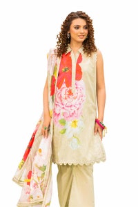 UAE -3PC Unstitched Printed Lawn Suit CL-42046 A