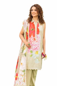 UAE -3PC Unstitched Printed Lawn Suit CL-42046 A