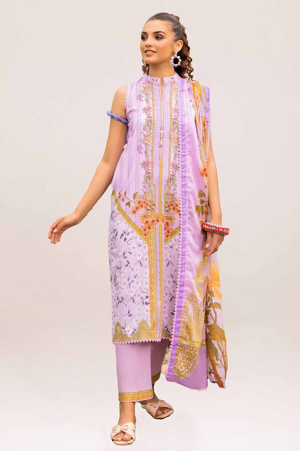 UAE -3PC Unstitched Printed Lawn Suit CL-42049 A