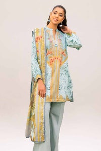 UAE -3PC Unstitched Printed Lawn Suit CL-42049 B