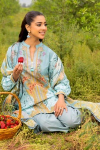 UAE -3PC Unstitched Printed Lawn Suit CL-42049 B