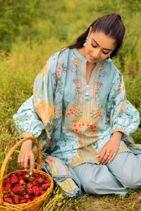 UAE -3PC Unstitched Printed Lawn Suit CL-42049 B