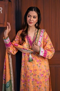 UAE -3PC Printed Lawn Unstitched Suit CL-42050 B