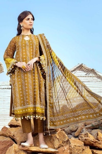 UAE -3PC Printed Lawn Unstitched Suit CL-42051 A