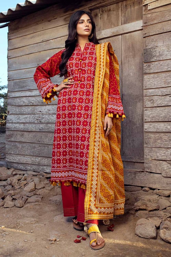 UAE -3PC Printed Lawn Unstitched Suit CL-42061 A