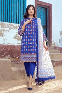 UAE -3PC Lacquer Printed Lawn Unstitched Suit CL-42062 A