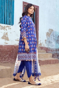 UAE -3PC Lacquer Printed Lawn Unstitched Suit CL-42062 A
