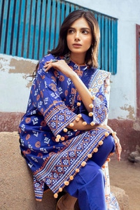 UAE -3PC Lacquer Printed Lawn Unstitched Suit CL-42062 A