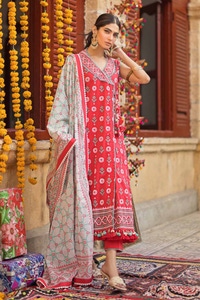 UAE -3PC Lacquer Printed Lawn Unstitched Suit CL-42062 B
