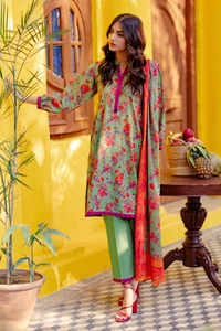 UAE -3PC Printed Lawn Unstitched Suit CL-42078