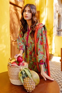 UAE -3PC Printed Lawn Unstitched Suit CL-42078